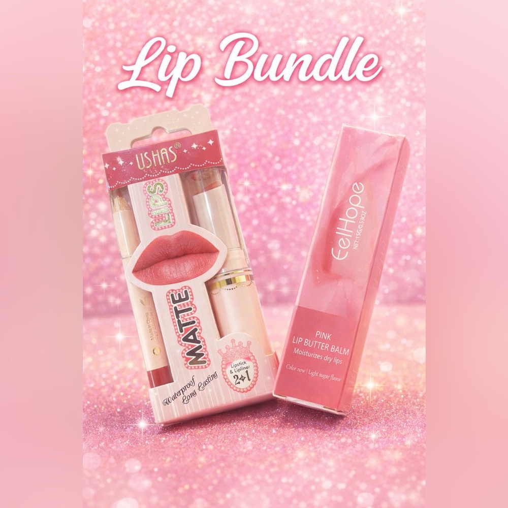 Ushas Matte Lipstick Kit & EelHope Pink Lip Butter Balm M254